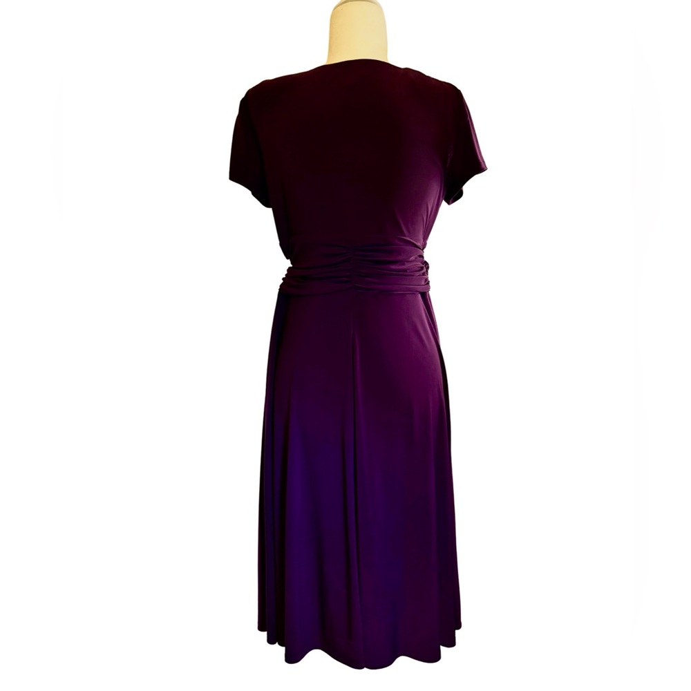 NWT R&M Richards Purple V-Neck Cocktail Dress Size 8 - Picture 2 of 6